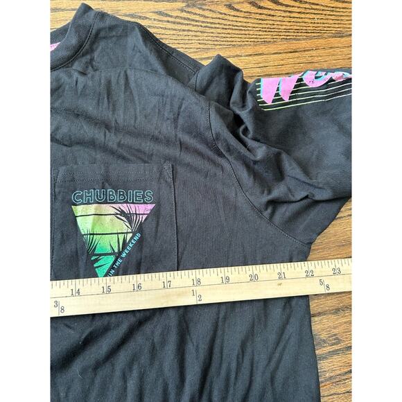 Chubbies The Airborne Tee Shirt Mens XL Black Long Sleeve Weekend Print NWT - Picture 6 of 8
